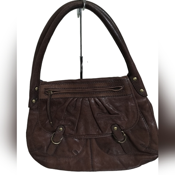 Gianni Bini Handbags - (1391) Gianni Bini Brown Leather Shoulder Purse